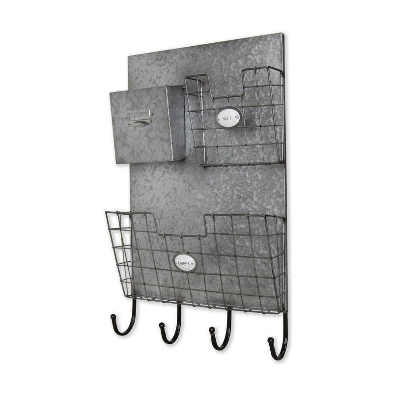 Wall organizer with baskets and hooks Clearance